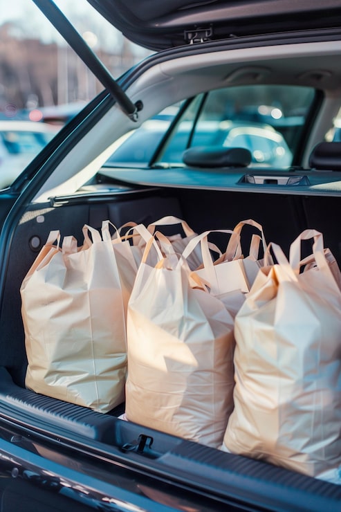 Barang di ruang bagasi kereta